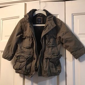 Gap olive green jacket with hood